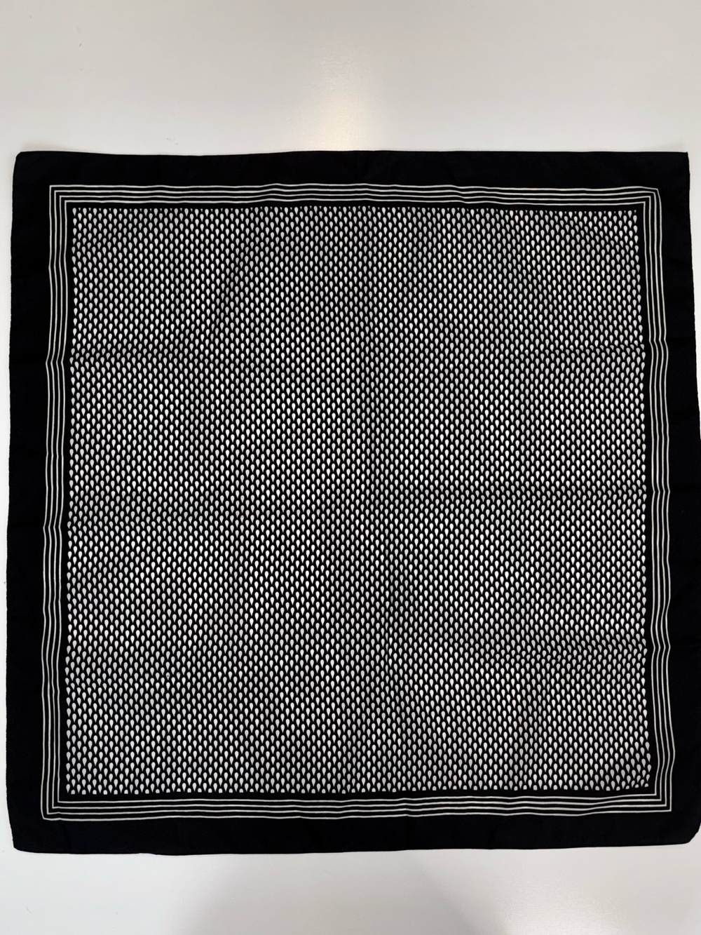 Men's Black & White Geometric Pocket Square, Made in Italy